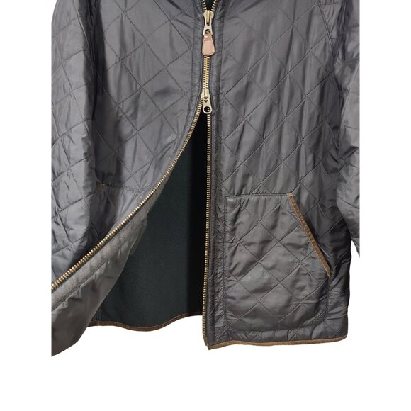 Vintage Polo Ralph Lauren Jacket 90s Brown Quilted Two Way Zip Mens Large - Picture 2 of 11